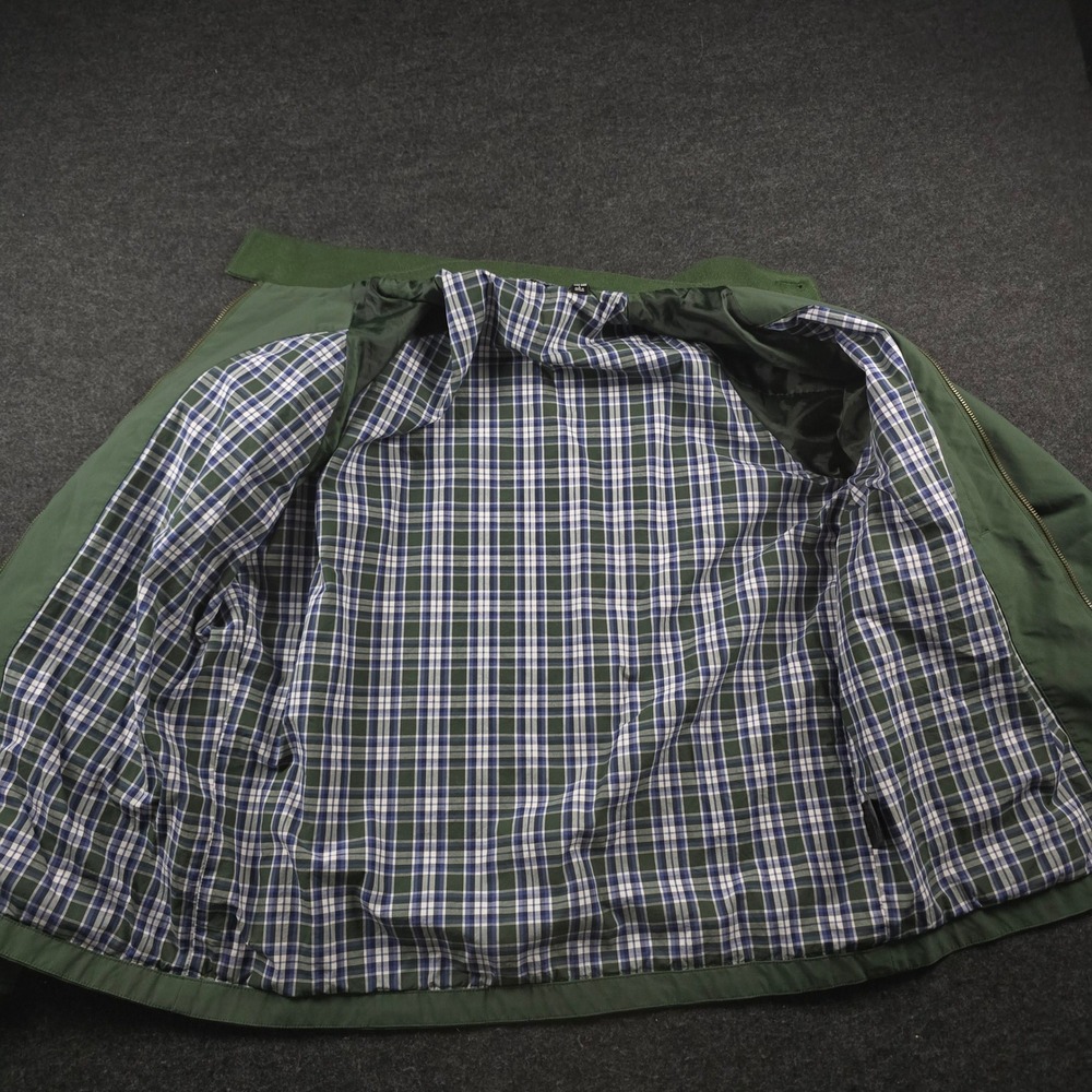 Uniqlo Harrington Jacket Green Plaid Lined Full Zip Baracuta Bomber Men's Large - Picture 2 of 14
